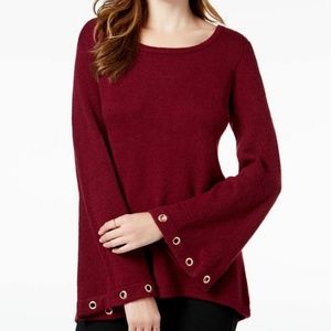 kensie Women's Red Size Small Scoop Neck Soft Bell